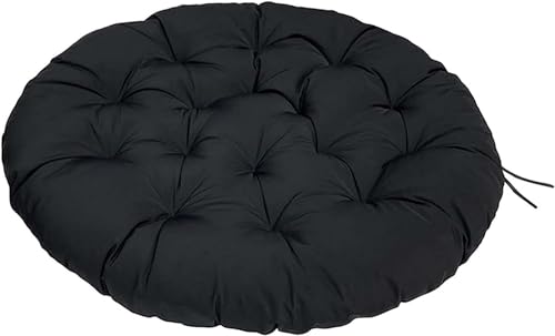 Runde Kissen – dickes Garten-Sitzpolster für Rattan-Schaukel-Untertasse und Hängesessel – Komfort für drinnen und draußen (schwarz, 60 x 60 cm) von Generisch