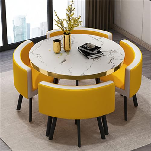 Runde Konferenztisch-Set, moderner Esstisch und Stühle für Küche, Haus, Garten, Restaurant, perfekt für Frühstück oder Abendessen Runde Konferenztisch-Set, moderner Esstisch und Stühle für Küche, Haus, Garten, Restaurant, perfekt für Frühstück oder Abendessen von Generisch