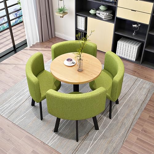 Runde Marmor Esstisch Set für 4 mit Stühlen Büro Empfang Schreibtisch und Stuhl Set Geeignet für Lounge oder Wohnzimmer Runde Marmor Esstisch Set für 4 mit Stühlen Büro Empfang Schreibtisch und Stuhl Set Geeignet für Lounge oder Wohnzimmer von Generisch