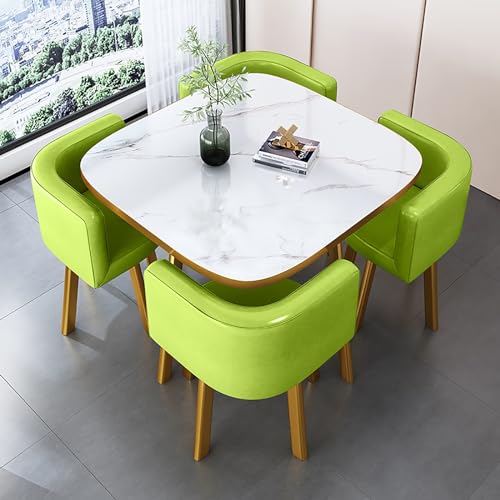Runde Marmor Esstisch Set mit 4 Stühlen für Büro oder Wohnzimmer Runde Marmor Esstisch Set mit 4 Stühlen für Büro oder Wohnzimmer von Generisch