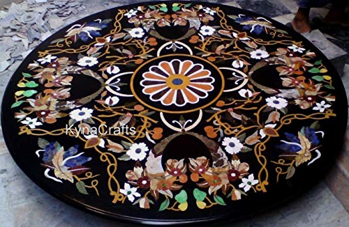 Runde Marmor-Esstischplatte, 122 x 122 cm, schöne Design-Intarsien, Wohnzimmertisch Runde Marmor-Esstischplatte, 122 x 122 cm, schöne Design-Intarsien, Wohnzimmertisch von Generisch