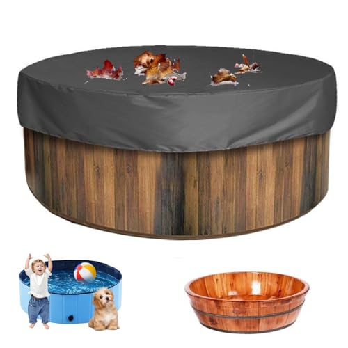 Runde Poolabdeckung Für Oberirdische Pools Aus Wasserdichtem Material Mit Kordelzug – Wetterfeste Und Staubdichte Whirlpool Schutzabdeckung, Ideal Für Whirlpool Und Pool-190 * 30cm||Schwarz von Generisch