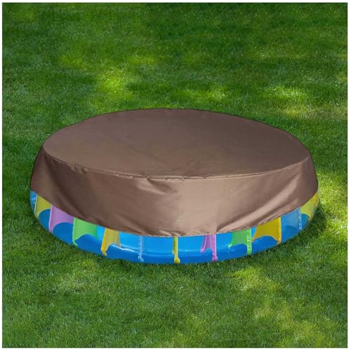 Runde Poolabdeckung – Sonnenschutz, regenfest & faltbar – Staubschutz für Aufstellpool, Garten, Sommer – Ersatzteil für Hot Tub (Braun, 215x70cm) von Generisch