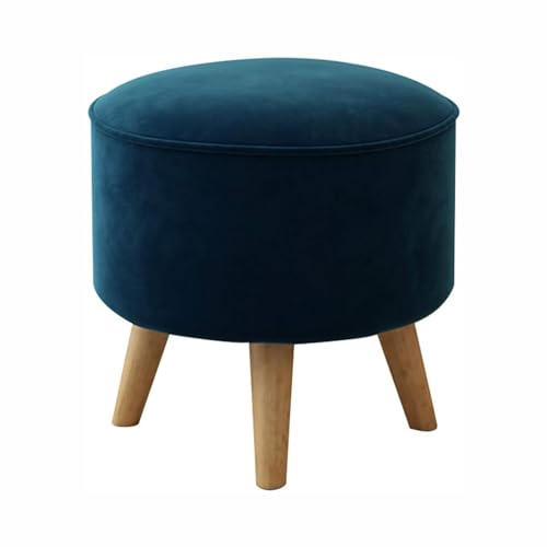Runde Samt Ottomane Fußstütze mit Holzbeinen und Anti-Rutsch-Pads - Moderner Polsterhocker für Wohnzimmer, Couchtisch oder Sofa Runde Samt Ottomane Fußstütze mit Holzbeinen und Anti-Rutsch-Pads - Moderner Polsterhocker für Wohnzimmer, Couchtisch oder Sofa von Generisch
