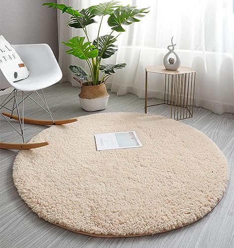 Runde Teppiche, großer Teppich für Wohnzimmer, Küche, Schlafzimmer, mit rutschfester Unterseite, weiche Shaggy-Matte für Eingang, Flur, dicker runder Teppich Runde Teppiche, großer Teppich für Wohnzimmer, Küche, Schlafzimmer, mit rutschfester Unterseite, weiche Shaggy-Matte für Eingang, Flur, dicker runder Teppich von Generisch