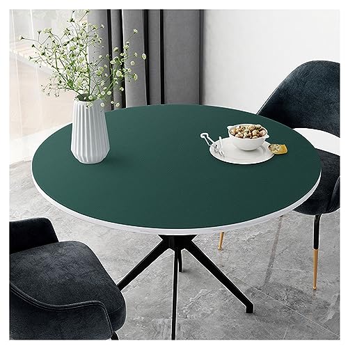 Runde Tischdecke, wasserdichter Kunstleder-Tischschutz für Esszimmer, hitzebeständiges, abwischbares Vinyl von Generisch