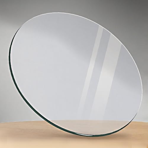 Runde Tischplatte Aus Gehärtetem Glas, 45cm 50cm 68cm 98cm Glastischplatte Klarglas Für Zuhause, Tische Glasplatte Ersatzteil Für Kaminofen(55cm/21.6in) von Generisch