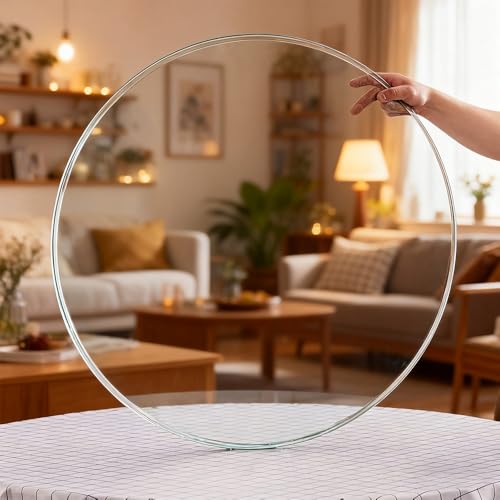 Runde Tischplatte Glasscheibe, Großer Tische Glasplatte Aus Gehärtetem Glas, Transparente Tischplatte Ersatztischplatte Für Esstisch(58CM(23IN)) von Generisch