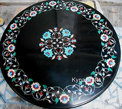 Runde Tischplatte I Marmor Esstisch Platte I Marmor Flur Tischplatte I Marmor Rasen Tischplatte I Marmor Terrasse Tischplatte I Dekorative Tischplatte 91,4 x 91,4 cm von Generisch