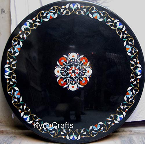 Runde Tischplatte I Marmor Esstisch Platte I Marmor Flur Tischplatte I Marmor Rasen Tischplatte I Schwarze Tischplatte I Marmor Rasen Tischplatte 121,9 x 121,9 cm von Generisch