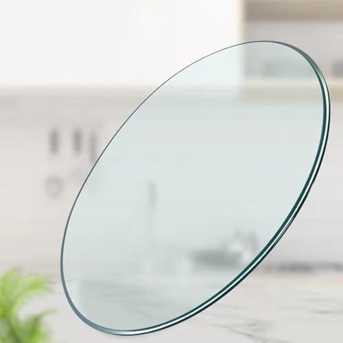 Runde Tischplatte aus gehärtetem Glas, 41,9 cm, 1,27 cm dick, langlebig und elegant, Premium-Qualität mit rutschfesten Pads für Ess- und Couchtische, leicht zu reinigen von Generisch