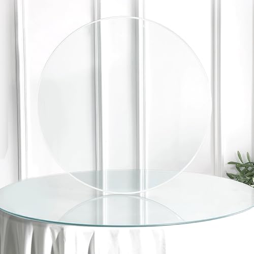 Runde Tischplatte aus gehärtetem Glas, Transparente Sicherheitsglas Glasscheibe, Glasplatte Ersatzteil für Esstische Couchtische(48cm/19in) von Generisch