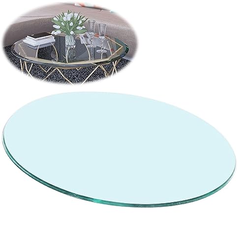 Runde Tischplatte aus gehärtetem Glas für Esstische 35cm 55cm 68cm 80cm 100cm Scheibe Glasplatte von Generisch