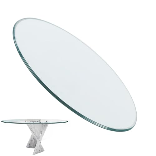 Runde Tischplatte aus gehärtetem Glas – polierte flache runde Platte für Tischplatte von Generisch