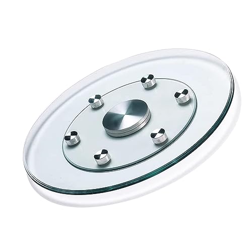 Runde Tischplatte aus transparentem Glas, verdicktes, doppellagiges Serviertablett mit leichtgängigem Drehsystem für müheloses Essen und Unterhaltung Runde Tischplatte aus transparentem Glas, verdicktes, doppellagiges Serviertablett mit leichtgängigem Drehsystem für müheloses Essen und Unterhaltung von Generisch