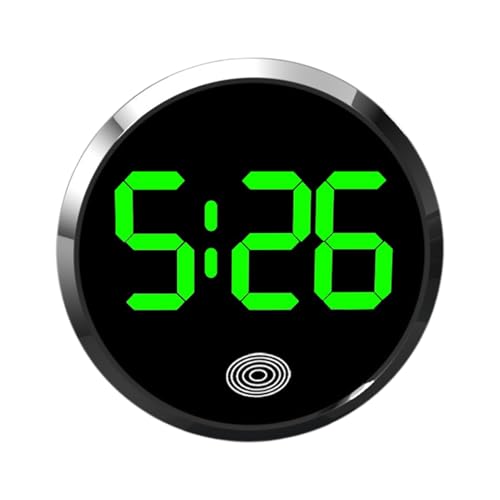 Runde digitale Autouhr - Touch -aktivierte Automobilnachtuhr, Touch -aktivierte Automobilzwöhnung - LED Electronic Round Luminous Stylish Chronometer, Modern Vehicle Dash Timer von Generisch