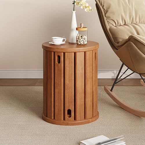 Runde stapelbare Nisthocker, 4-in-1-Multifunktionsmöbel aus Massivholz für Wohnzimmer, Nachttisch, Couchtisch und Esszimmer von Generisch