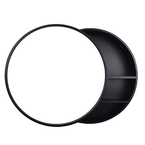 Runder Badezimmerspiegel mit Aufbewahrungsschrank, Wand-Kosmetikspiegel, 50 cm, stilvolle Badezimmermöbel für moderne Dekoration (Farbe: A) von Generisch