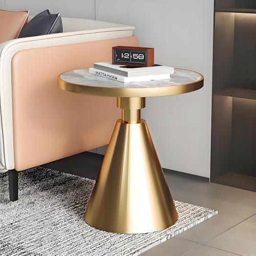 Runder Beistelltisch, glatte Schieferplatte und Metallrahmen, moderner Akzenttisch für Schlafzimmer, Nachttisch oder Wohnzimmer Beistelltisch Runder Beistelltisch, glatte Schieferplatte und Metallrahmen, moderner Akzenttisch für Schlafzimmer, Nachttisch oder Wohnzimmer Beistelltisch von Generisch