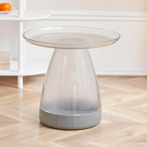 Runder Beistelltisch – Moderner Nachttisch aus Kunststoff für Schlafzimmer, Wohnzimmer und Büro – Vielseitiges kleines Couchtisch-Design von Generisch