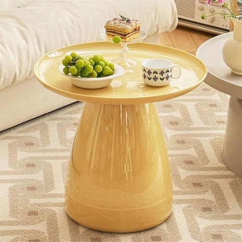 Runder Beistelltisch – Moderner Nachttisch aus Kunststoff für Schlafzimmer, Wohnzimmer und Büro – Vielseitiges kleines Couchtisch-Design von Generisch