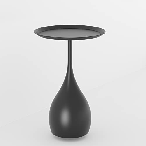 Runder Beistelltisch aus Metall mit moderner Tablett, einfache Montage, Couchtisch für Wohnzimmer, Schlafzimmer, Nachttisch von Generisch