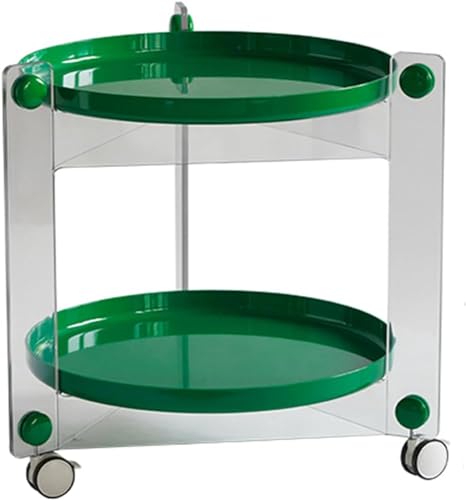 Runder Beistelltisch mit Feststellrädern, moderner Doppelschicht-Beistelltisch für Wohnzimmer, Schlafzimmer, Balkon & Arbeitszimmer, bewegliches Design, Couchtisch, Nachttisch Runder Beistelltisch mit Feststellrädern, moderner Doppelschicht-Beistelltisch für Wohnzimmer, Schlafzimmer, Balkon & Arbeitszimmer, bewegliches Design, Couchtisch, Nachttisch von Generisch