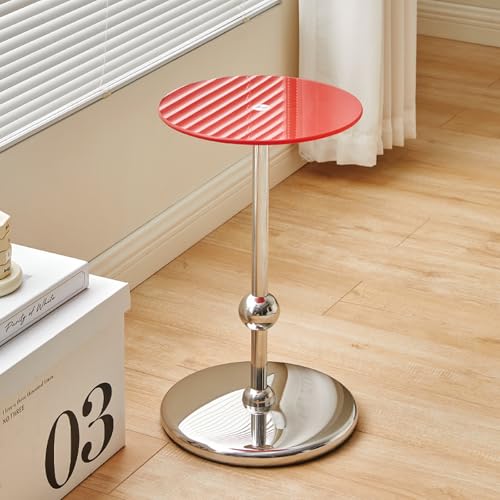 Runder Beistelltisch mit Glasplatte, modernes Sockel-Design mit stabilem Metallsockel, perfekter Akzenttisch zur Verschönerung von Wohn- und Schlafzimmer-Dekor von Generisch