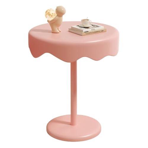 Runder Beistelltisch mit Metallbeinen, minimalistisches Design für Wohnzimmer und Schlafzimmer, perfekt als Couchende oder Nachttisch von Generisch