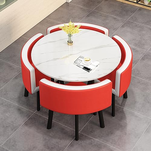Runder Bürotisch Empfangstisch Set mit Stühlen Platzsparend Konferenz Esstisch für Zuhause Wohnzimmer Balkon Cafe Pausenraum Felsplatte Design Moderne Büromöbel Runder Bürotisch Empfangstisch Set mit Stühlen Platzsparend Konferenz Esstisch für Zuhause Wohnzimmer Balkon Cafe Pausenraum Felsplatte Design Moderne Büromöbel von Generisch