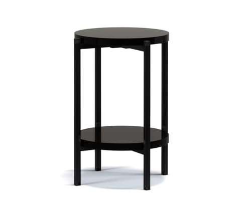 Runder Couchtisch 44 cm Sampi glänzend Schwarz – Beistelltisch mit Regal & Metallbasis – Modernes Design für Wohnzimmer – Stabil & dekorativ – Hochglanz-Wohnzimmertisch Runder Couchtisch 44 cm Sampi glänzend Schwarz – Beistelltisch mit Regal & Metallbasis – Modernes Design für Wohnzimmer – Stabil & dekorativ – Hochglanz-Wohnzimmertisch von Generisch