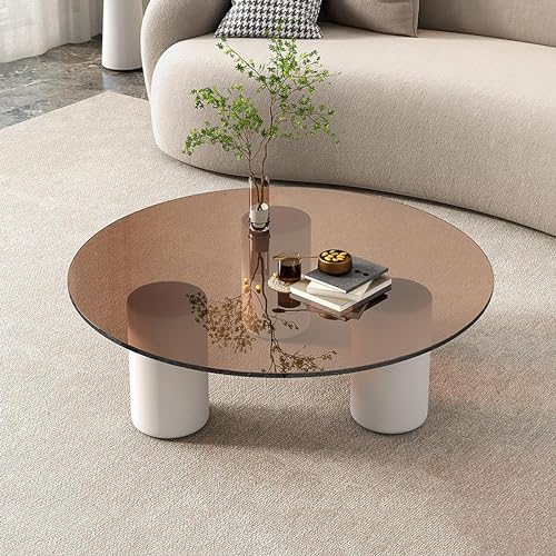 Runder Couchtisch aus Glas, nordischer Stil, Metallsockel, moderner Wohnzimmer-Beistelltisch, 90 x 31 cm, elegante Akzentmöbel für Heimdekoration Runder Couchtisch aus Glas, nordischer Stil, Metallsockel, moderner Wohnzimmer-Beistelltisch, 90 x 31 cm, elegante Akzentmöbel für Heimdekoration von Generisch
