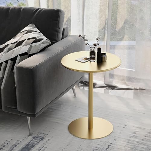 Runder Couchtisch aus Marmor – Vintage Gold Akzenttisch für kleine Räume, idealer WC-Tisch für Sofa, Couch oder Stuhl, perfekt für den Innen- und Außenbereich von Generisch
