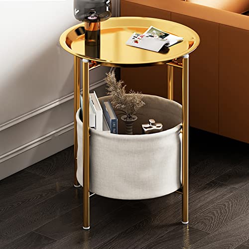 Runder Couchtisch aus Metall mit Stofftasche - Vielseitiger Beistelltisch für Wohnzimmer, Büro oder Schlafzimmer - Perfekt für Teesnacks und Geschäftstreffen Runder Couchtisch aus Metall mit Stofftasche - Vielseitiger Beistelltisch für Wohnzimmer, Büro oder Schlafzimmer - Perfekt für Teesnacks und Geschäftstreffen von Generisch