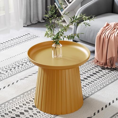 Runder Couchtisch für Wohnzimmer, schlichtes Design, Kunststoff, Mitteltisch mit Tablett, vielseitig für Wohnzimmer, Schlafzimmer, Büro, 70 cm Durchmesser von Generisch