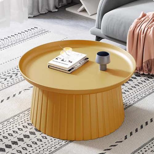 Runder Couchtisch für Wohnzimmer, schlichtes Design, Kunststoff, Mitteltisch mit Tablett, vielseitig für Wohnzimmer, Schlafzimmer, Büro, 70 cm Durchmesser Runder Couchtisch für Wohnzimmer, schlichtes Design, Kunststoff, Mitteltisch mit Tablett, vielseitig für Wohnzimmer, Schlafzimmer, Büro, 70 cm Durchmesser von Generisch