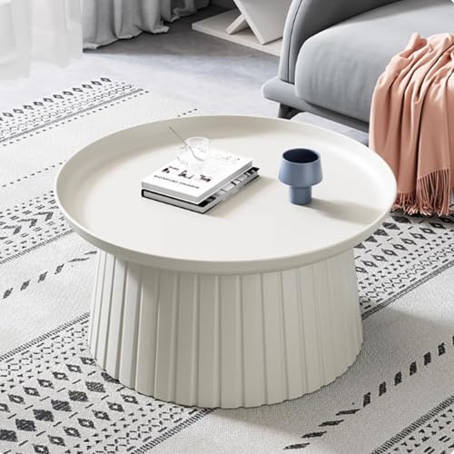 Runder Couchtisch für Wohnzimmer, schlichtes Design, Kunststoff, Mitteltisch mit Tablett, vielseitig für Wohnzimmer, Schlafzimmer, Büro, 70 cm Durchmesser Runder Couchtisch für Wohnzimmer, schlichtes Design, Kunststoff, Mitteltisch mit Tablett, vielseitig für Wohnzimmer, Schlafzimmer, Büro, 70 cm Durchmesser von Generisch