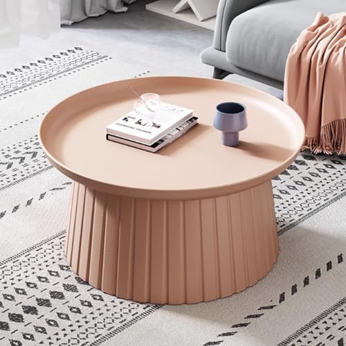 Runder Couchtisch für Wohnzimmer, schlichtes Design, Kunststoff, Mitteltisch mit Tablett, vielseitig für Wohnzimmer, Schlafzimmer, Büro, 70 cm Durchmesser Runder Couchtisch für Wohnzimmer, schlichtes Design, Kunststoff, Mitteltisch mit Tablett, vielseitig für Wohnzimmer, Schlafzimmer, Büro, 70 cm Durchmesser von Generisch