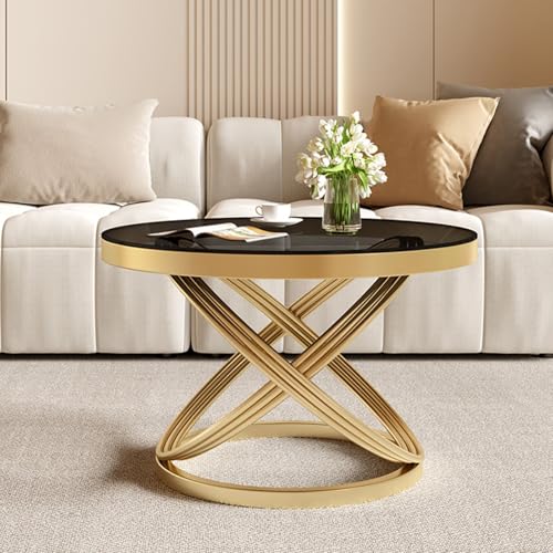 Runder Couchtisch für Wohnzimmer und Büro, stilvoller weißer Mitteltisch mit stabilem Metallrahmen, Akzent-Beistelltisch für Schlafzimmer Runder Couchtisch für Wohnzimmer und Büro, stilvoller weißer Mitteltisch mit stabilem Metallrahmen, Akzent-Beistelltisch für Schlafzimmer von Generisch