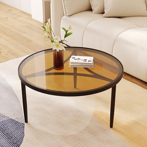 Runder Couchtisch mit Glasplatte, modernes Design, unverzichtbar für Wohnzimmer und Studio-Apartments Runder Couchtisch mit Glasplatte, modernes Design, unverzichtbar für Wohnzimmer und Studio-Apartments von Generisch