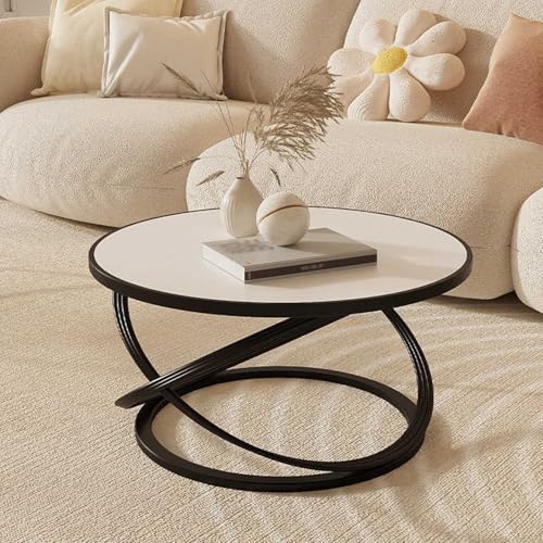 Runder Couchtisch mit Schieferoberfläche, moderner Sofa Teetisch mit stabilen Metallbeinen, platzsparendes Design für Wohnzimmer und Büro Runder Couchtisch mit Schieferoberfläche, moderner Sofa Teetisch mit stabilen Metallbeinen, platzsparendes Design für Wohnzimmer und Büro von Generisch