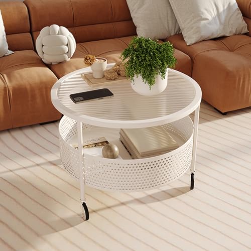 Runder Couchtisch mit herausnehmbarem Tablett für minimalistische Wohnräume und den Außenbereich Runder Couchtisch mit herausnehmbarem Tablett für minimalistische Wohnräume und den Außenbereich von Generisch