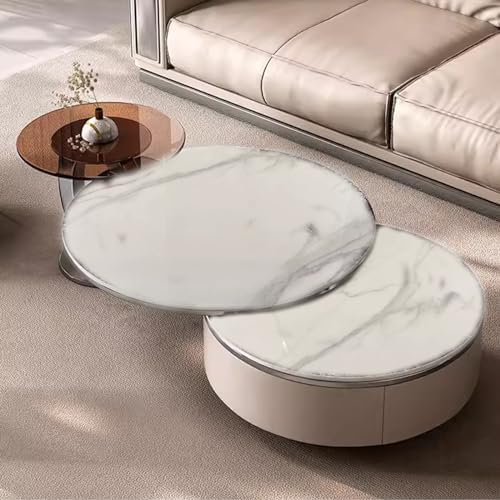 Runder Couchtisch mit verstecktem Stauraum, Teleskop-Design für platzsparende Aufbewahrung, perfekt für Wohnzimmer oder als Beistelltisch Runder Couchtisch mit verstecktem Stauraum, Teleskop-Design für platzsparende Aufbewahrung, perfekt für Wohnzimmer oder als Beistelltisch von Generisch