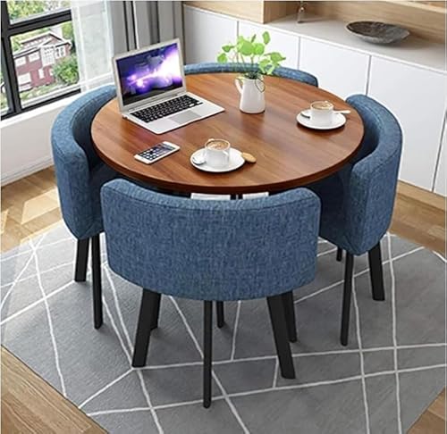 Runder Esstisch Set mit 4 Stühlen - Moderne Möbel für Büro, Konferenzraum, Küche, Lounge und Wohnzimmer von Generisch