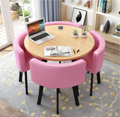 Runder Esstisch Set mit 4 Stühlen - Moderne Möbel für Büro, Konferenzraum, Küche, Lounge und Wohnzimmer von Generisch