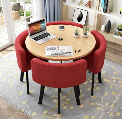 Runder Esstisch Set mit 4 Stühlen - Moderne Möbel für Büro, Konferenzraum, Küche, Lounge und Wohnzimmer Runder Esstisch Set mit 4 Stühlen - Moderne Möbel für Büro, Konferenzraum, Küche, Lounge und Wohnzimmer von Generisch