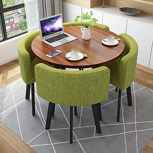 Runder Esstisch Set mit 4 Stühlen - Moderne Möbel für Küche, Lounge oder Wohnzimmer, ideal für kleine Büro- oder Konferenzräume von Generisch