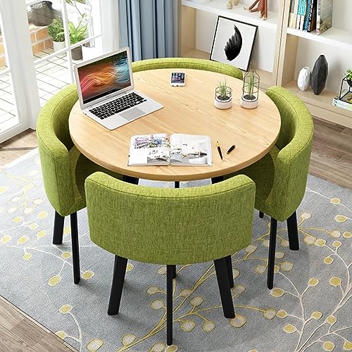 Runder Esstisch Set mit 4 Stühlen - Moderne Möbel für Küche, Lounge oder Wohnzimmer, ideal für kleine Büro- oder Konferenzräume Runder Esstisch Set mit 4 Stühlen - Moderne Möbel für Küche, Lounge oder Wohnzimmer, ideal für kleine Büro- oder Konferenzräume von Generisch
