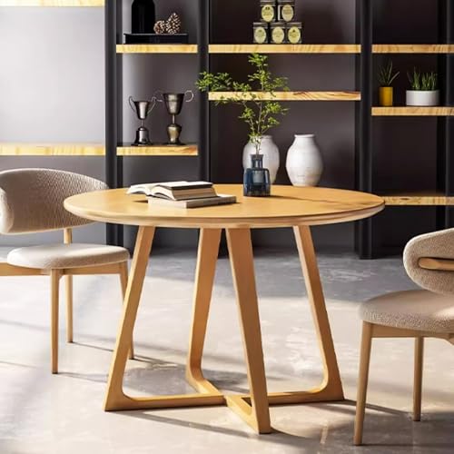 Runder Esstisch aus Massivholz – Mid Century Moderner rustikaler Couchtisch für 2–4 Personen Runder Esstisch aus Massivholz – Mid Century Moderner rustikaler Couchtisch für 2–4 Personen von Generisch