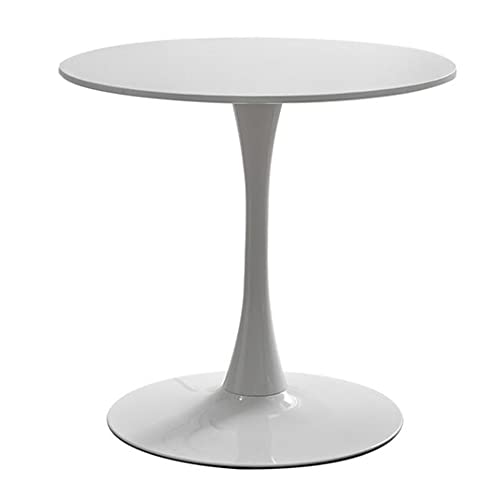 Runder Esstisch im nordischen Stil mit weißer Tischplatte für kleine Räume, moderner Couchtisch für Balkon oder Wohnzimmer (Größe: 70 x 48 x 73 cm) von Generisch